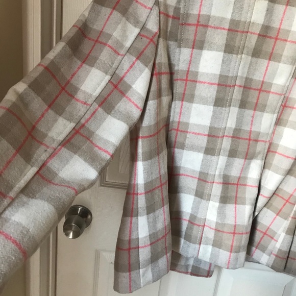 Old navy peacoat,wool blend peacoat,plaid pea coat - Picture 5 of 6